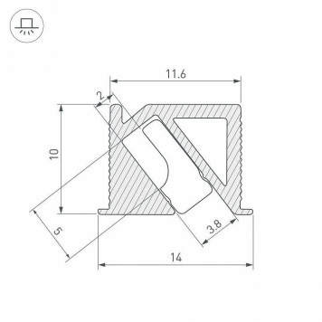 Профиль встраиваемый угловой внутренний Arlight SL-BEVEL 044084-2