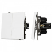 Выключатель проходной двухклавишный без рамки Arlight SWT 054066