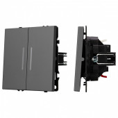 Выключатель двухклавишный без рамки Arlight SWT 054266