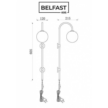 Бра Belfast Bryson 85043-1W BR MT-4