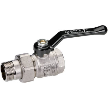 Шаровой кран с полусгоном BUGATTI New Jersey, 1/2& внут-наруж резьба, ручка-рычаг из алюминия