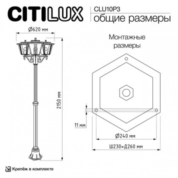 Фонарный столб Citilux FORTS CLU10P3-5