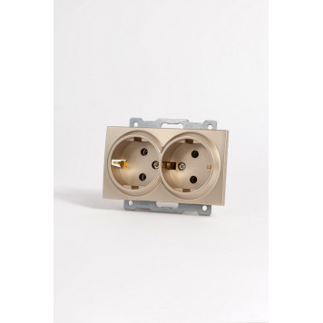 Розетка двойная с заземлением, без рамки Elbi Eleсtriс Zena Vega 609-011400-907-4
