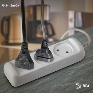 Удлинитель Эра U-3-1,5m-2x1-2
