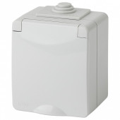 Розетка с заземлением и со шторкой, с крышкой Эра Эра Эксперт 11-2602-03