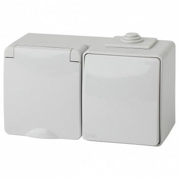 Блок с розеткой и выключателем Эра Эра Эксперт 11-7601-03