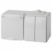 Блок с розеткой и выключателем Эра Эра Эксперт 11-7602-03