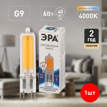 Лампа светодиодная Эра LED JCD-6W-GL-840-G9-3