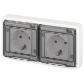 Розетка с заземлением с крышкой Эра Эра Эксперт 11-2523-01