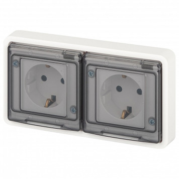 Розетка с заземлением с крышкой Эра Эра Эксперт 11-2523-01