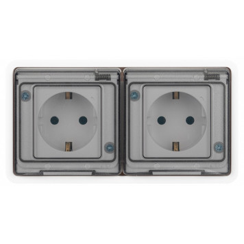 Розетка с заземлением с крышкой Эра Эра Эксперт 11-2523-01-1