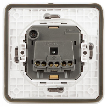 Розетка с заземлением и со шторкой, с крышкой Эра Эра Эксперт 11-2522-01-2