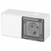 Блок с розеткой и выключателем Эра Эра Эксперт 11-7501-01