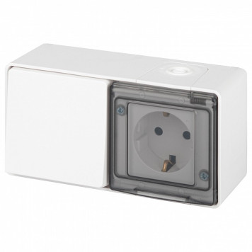 Блок с розеткой и выключателем Эра Эра Эксперт 11-7501-01