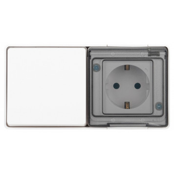 Блок с розеткой и выключателем Эра Эра Эксперт 11-7501-01-1