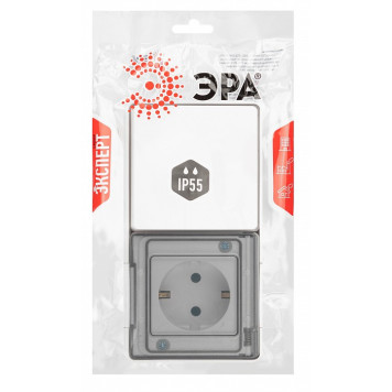 Блок с розеткой и выключателем Эра Эра Эксперт 11-7501-01-3
