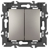 Выключатель двухклавишный без рамки Эра Эра Elegance 14-1104-16