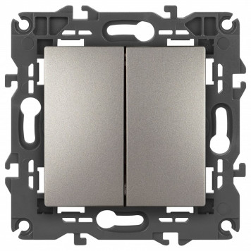 Выключатель двухклавишный без рамки Эра Эра Elegance 14-1104-16