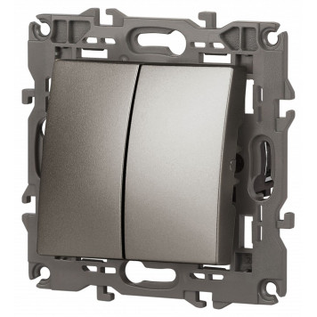 Выключатель двухклавишный без рамки Эра Эра Elegance 14-1104-16-2