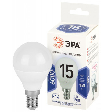 Лампа светодиодная Эра Стандарт LED P45-15W-860-E14-1