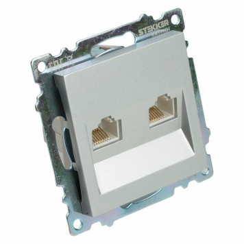 Розетка двойная Ethernet RJ-45 без рамки Stekker Катрин 50005-2