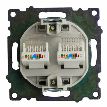 Розетка двойная Ethernet RJ-45 без рамки Stekker Катрин 50005-5