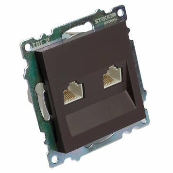 Розетка двойная Ethernet RJ-45 без рамки Stekker Катрин 50006-2