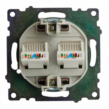 Розетка двойная Ethernet RJ-45 без рамки Stekker Катрин 50006-7