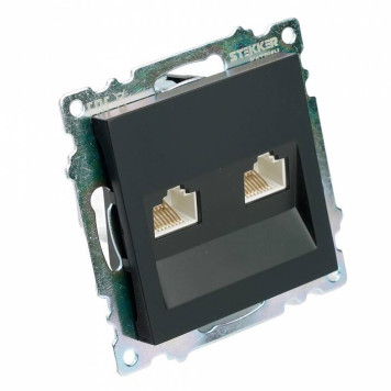 Розетка двойная Ethernet RJ-45 без рамки Stekker Катрин 50007-2