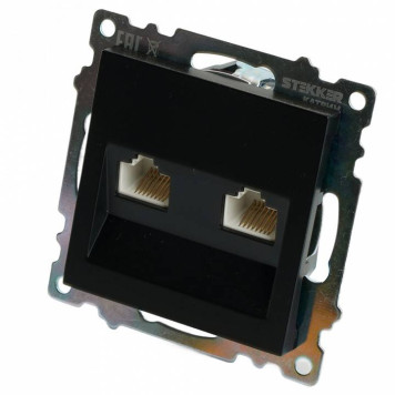 Розетка двойная Ethernet RJ-45 без рамки Stekker Катрин 50007-3
