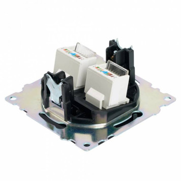 Розетка двойная Ethernet RJ-45 без рамки Stekker Катрин 50007-7