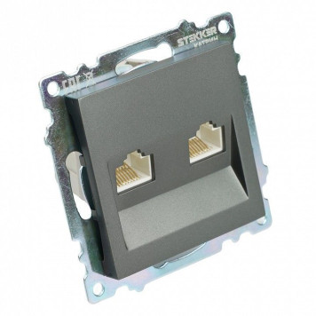 Розетка двойная Ethernet RJ-45 без рамки Stekker Катрин 50008-2