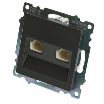 Розетка двойная Ethernet RJ-45 без рамки Stekker Катрин 50008-3