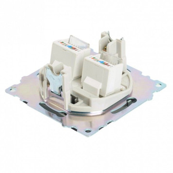 Розетка двойная Ethernet RJ-45 без рамки Stekker Катрин 50008-6