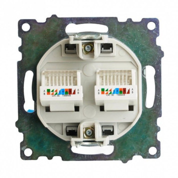 Розетка двойная Ethernet RJ-45 без рамки Stekker Катрин 50008-7