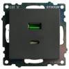 Розетка 2хUSB type A и C без рамки Stekker Катрин 50052