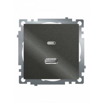 Розетка 2хUSB type A и C без рамки Stekker Катрин 50052-1