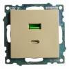 Розетка 2хUSB type A и C без рамки Stekker Катрин 50053