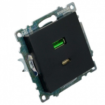 Розетка 2хUSB type A и C без рамки Stekker Катрин 50055-2