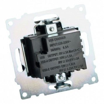 Розетка 2хUSB type A и C без рамки Stekker Катрин 50055-6