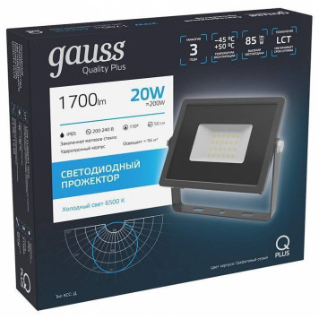 Настенно-потолочный прожектор Gauss Qplus 690511320-1