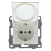 Розетка с заземлением и со шторкой, без рамки с крышкой Gusi Electric BRAVO С10Р91-028