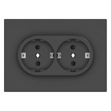 Розетка двойная с заземлением и со шторкой Gusi Electric BRAVO С11Р6-010