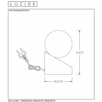 Настольная лампа декоративная Lucide Len 45561/01/70-5