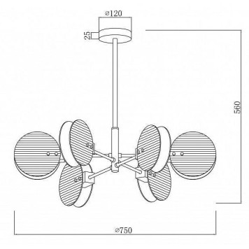 Люстра на штанге iLamp Panorama 15598-6 SN+CL-1