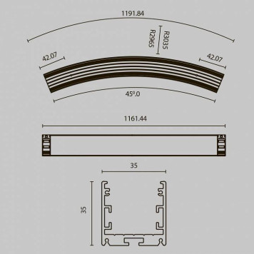 Профиль накладной Maytoni Led strip ALM-3535R-B-D-45°-3M-8