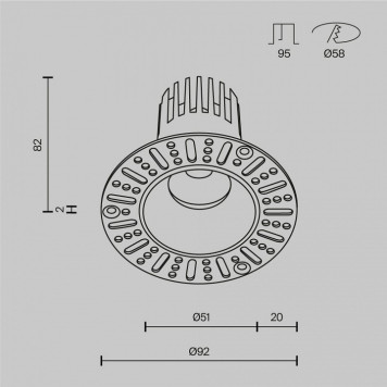 Встраиваемый светильник Maytoni Technical Dip DL124-10W-4K-TRS-W-9