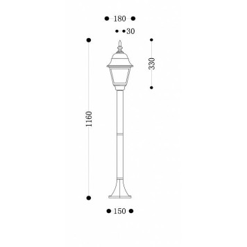 Наземный высокий светильник Maytoni Abbey Road O003FL-01B-1