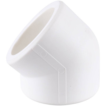 Угольник Kalde d=110 45 градусов для сварки полипропиленовых труб (белый)-3