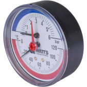 Термоманометр аксиальный WATTS 80 мм 1/2 давление 6 бар (10018742)